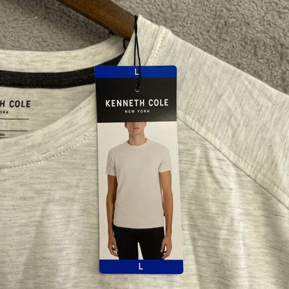 NEW Kenneth Cole Men's L Light Gray Organic Cotton Blend T-Shirt - Picture 5 of 7